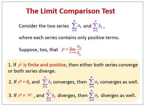 The limit comparison test 